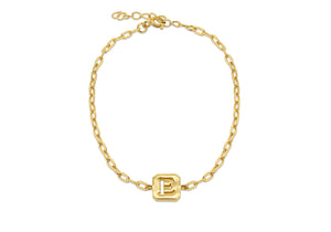 Sterling Silver & Yellow Gold Plated Initial E Open Link Bracelet - Product Code - 8.20.2127