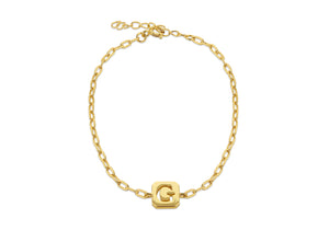 Sterling Silver & Yellow Gold Plated Initial G Open Link Bracelet - Product Code - 8.20.2129