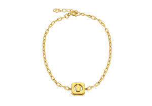 Sterling Silver & Yellow Gold Plated Initial O Open Link Bracelet - Product Code - 8.20.2137