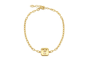 Sterling Silver & Yellow Gold Plated Initial Y Open Link Bracelet - Product Code - 8.20.2147