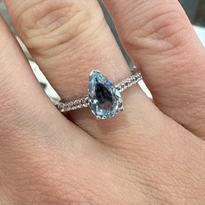 Blue Topaz, White Gold Ring - Product Code - H98