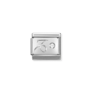 Nomination Composable Classic Link, Silver Zodiac Signs with White Stone | Available Here | CLICK HERE FOR ALL ZODIAC SIGNS