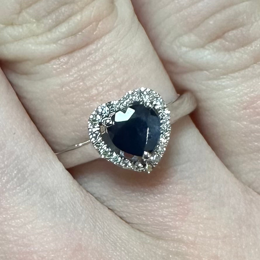 *SALE* Heart Shaped sapphire Engagement high quality Ring