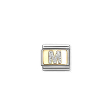 Load image into Gallery viewer, Nomination Yellow Gold with Silver Glitter Initial Charms | A - Z Available Here | CLICK HERE FOR ALL LETTERS
