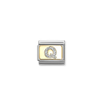 Load image into Gallery viewer, Nomination Yellow Gold with Silver Glitter Initial Charms | A - Z Available Here | CLICK HERE FOR ALL LETTERS
