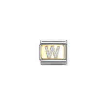 Load image into Gallery viewer, Nomination Yellow Gold with Silver Glitter Initial Charms | A - Z Available Here | CLICK HERE FOR ALL LETTERS
