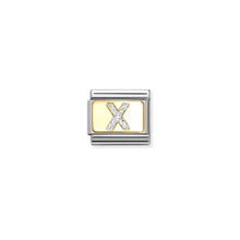 Load image into Gallery viewer, Nomination Yellow Gold with Silver Glitter Initial Charms | A - Z Available Here | CLICK HERE FOR ALL LETTERS
