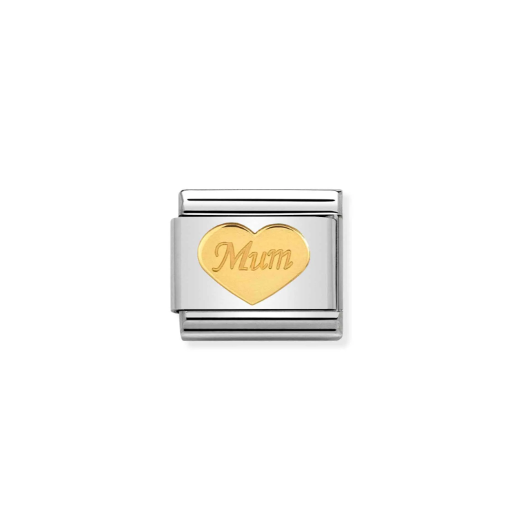 Nomination Composable Classic Family Collection in Steel and Yellow Gold | More Family Charms Available | CLICK HERE FOR MORE CHARMS