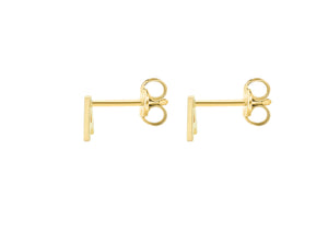 9ct Yellow Gold 'M' Initial Stud Earrings - Product Code - 1.59.1835