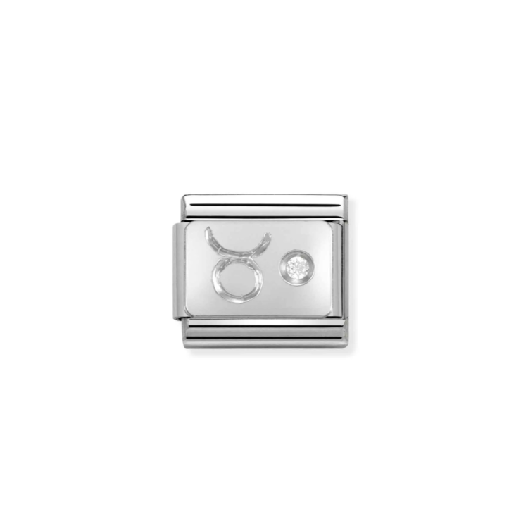 Nomination Composable Classic Link, Silver Zodiac Signs with White Stone | Available Here | CLICK HERE FOR ALL ZODIAC SIGNS