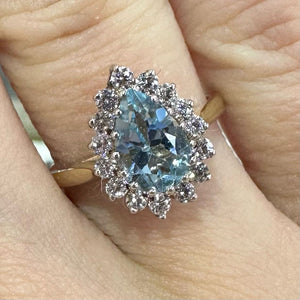 Pear Shaped Blue Topaz Ring - Product Code - H179