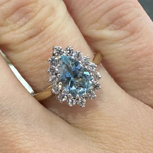 Pear Shaped Blue Topaz Ring - Product Code - H179