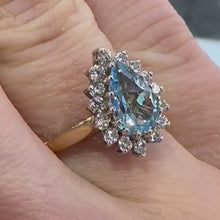 Load and play video in Gallery viewer, Pear Shaped Blue Topaz Ring - Product Code - H179
