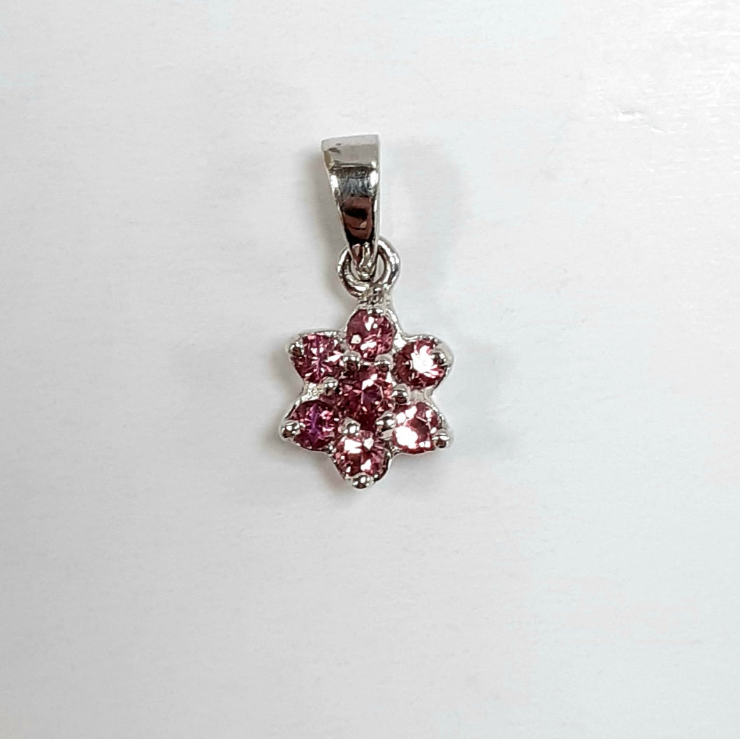 9ct White Gold Pink Sapphire Pendant - Product Code - AA18