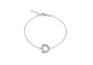 Sterling silver sales initial bracelets