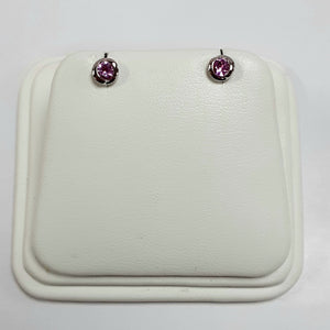 9ct White Gold Hallmarked Stone Set Earrings - Product Code - AA21