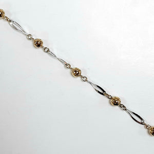 9ct Yellow & White Gold Hallmarked Ladies Bracelet - Product Code - C689