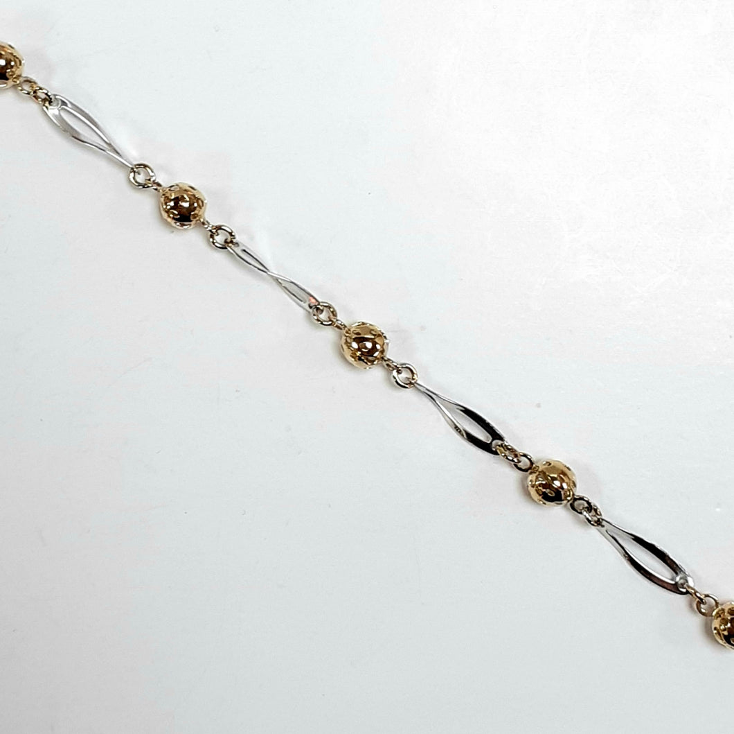 9ct Yellow & White Gold Hallmarked Ladies Bracelet - Product Code - C689