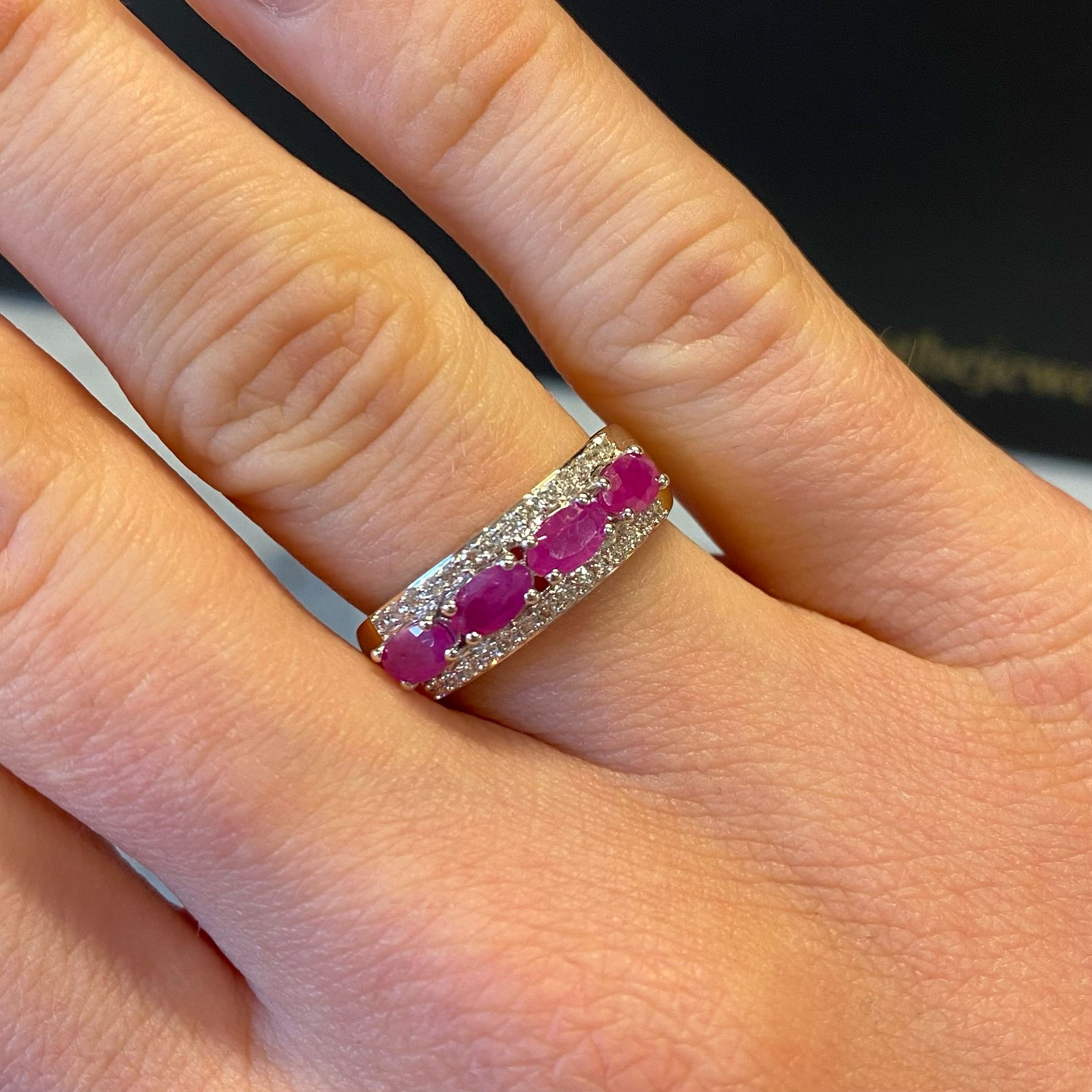 Diamond ruby clearance band rings